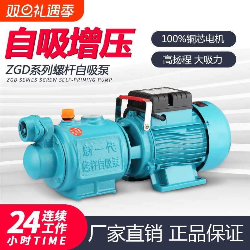星磊家用单相高扬程高吸程增压泵大流量抽水泵厂家直销螺杆自吸泵