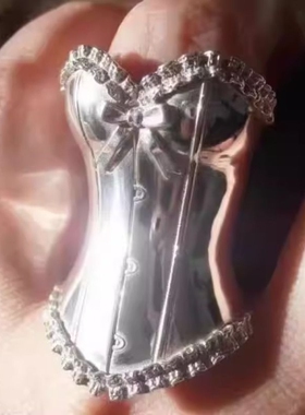 复古花边蝴蝶结亮面指环精致个性小众艺术感vintage古着戒指