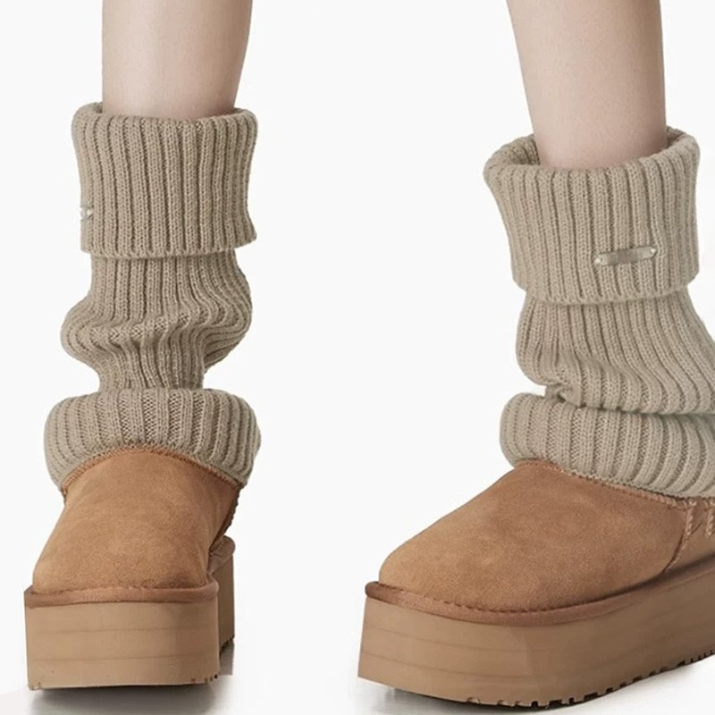 加厚针织袜套堆堆袜子女秋冬腿套保暖运动小腿袜配雪地靴羊毛长袜