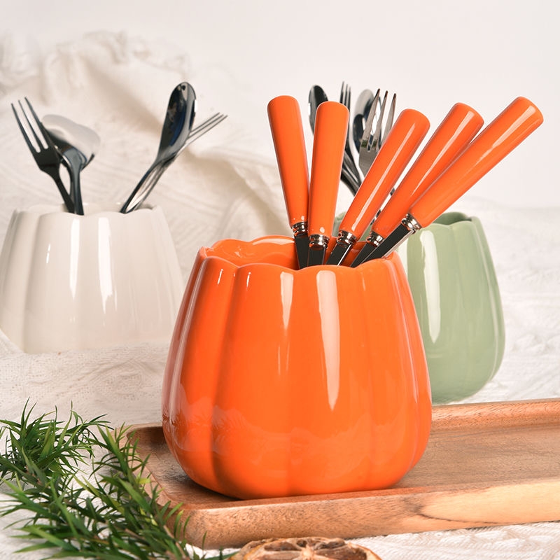 水果叉子套装家用不锈钢高颜值收纳陶瓷可爱甜品儿童创意勺子网红