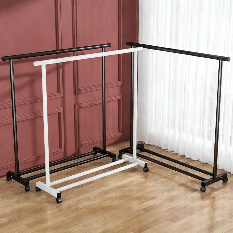 简易晾衣架落地立式挂衣架带轮承重内衣帽架学生折叠家用晒衣服杆