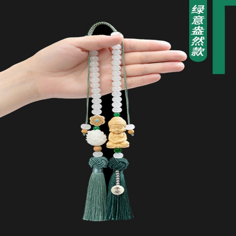 佛祖菩提汽车挂件高档车内饰品车载莲花后视镜吊坠中国风用品