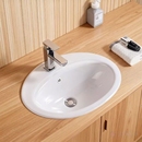 半嵌入式 洗脸洗手盆台上盆台中盆台面浴室无孔上门 陶瓷三孔老式