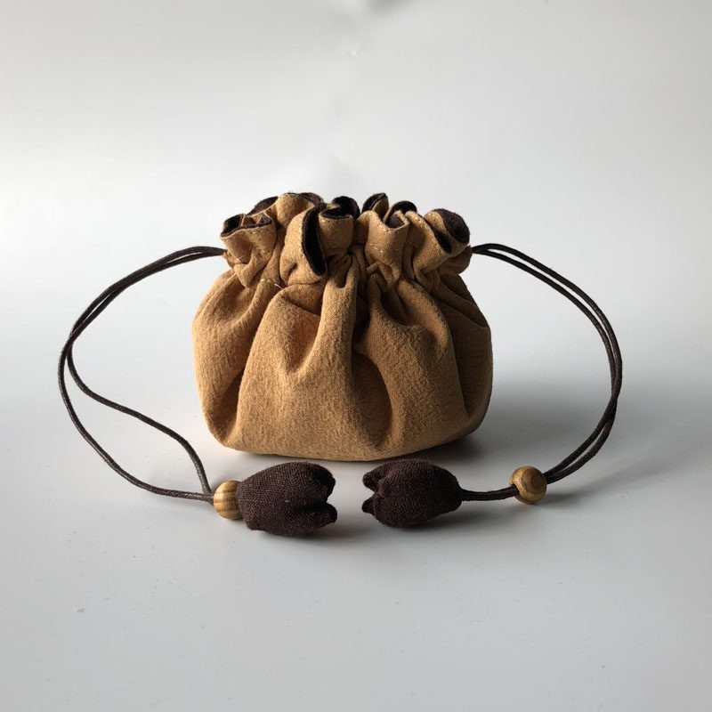 创意抽绳束口布袋化妆品收纳包手串佛珠饰品收纳袋锦囊夹棉文玩袋