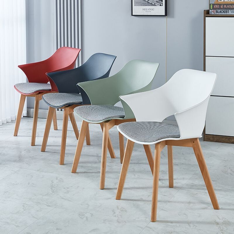 c北欧餐椅创意休闲办公椅靠背洽谈椅民宿食堂加厚凳子家用塑料椅