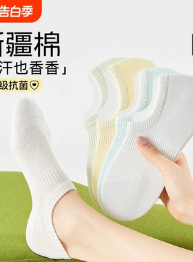 网眼船袜夏季薄款白色2026新款爆款纯棉底隐形防臭抗菌轻薄专业