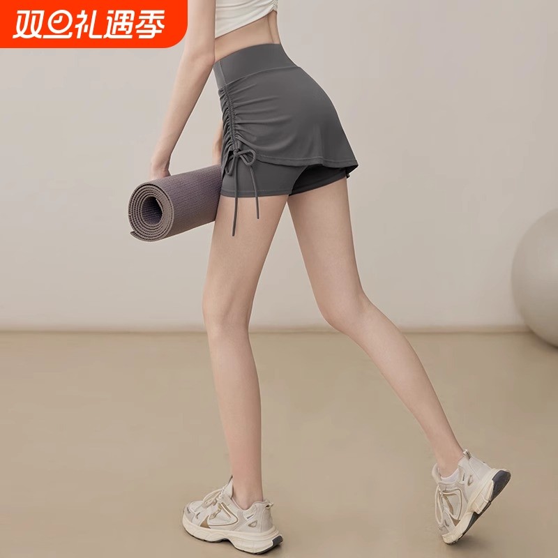 瑜伽服女2025新款夏季高腰收腹提臀运动短裤外穿跑步训练健身裤裙