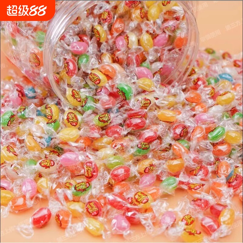 天凤彩虹糖散装500g七彩糖果零食彩色小颗粒混合口味水果软糖包邮