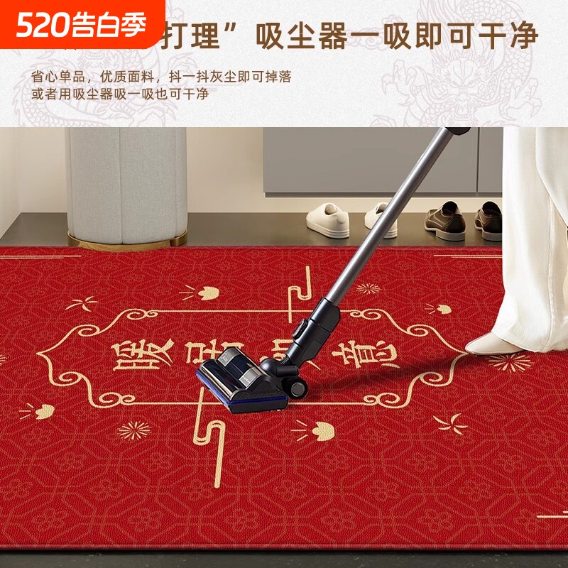 红色门口地垫玄关入户门垫家用新年喜庆防滑免洗易擦客厅进门地毯