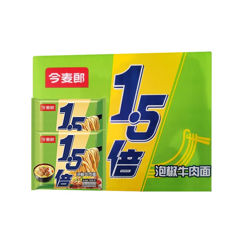 今麦郎大今野1.5倍泡椒牛肉面125克*24袋
