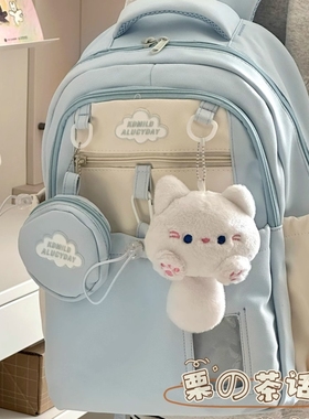 贝克曼款书包轻便初中学生双肩包女生大容量背包可爱粉色蓝色黑色