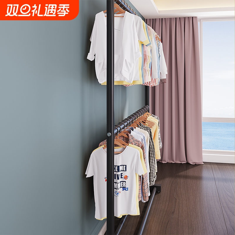 简易卧室衣帽架两层省空间