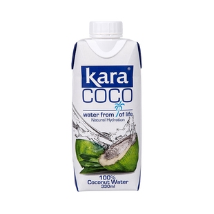 Kara100%椰子水330ml补充电解质水清补凉果汁补水饮料0脂低卡