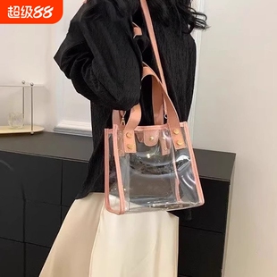 夏季pvc透明果冻包包女2025新款潮时尚新款斜挎包百搭单肩手提