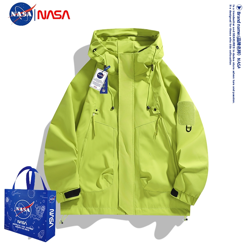 NASA户外冲锋衣男女2025新款春秋季潮牌宽松工装防风防水夹克外套