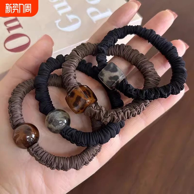 2025新款简约头绳扎头发马尾丸子头高颜值橡皮筋小肠发圈女皮套