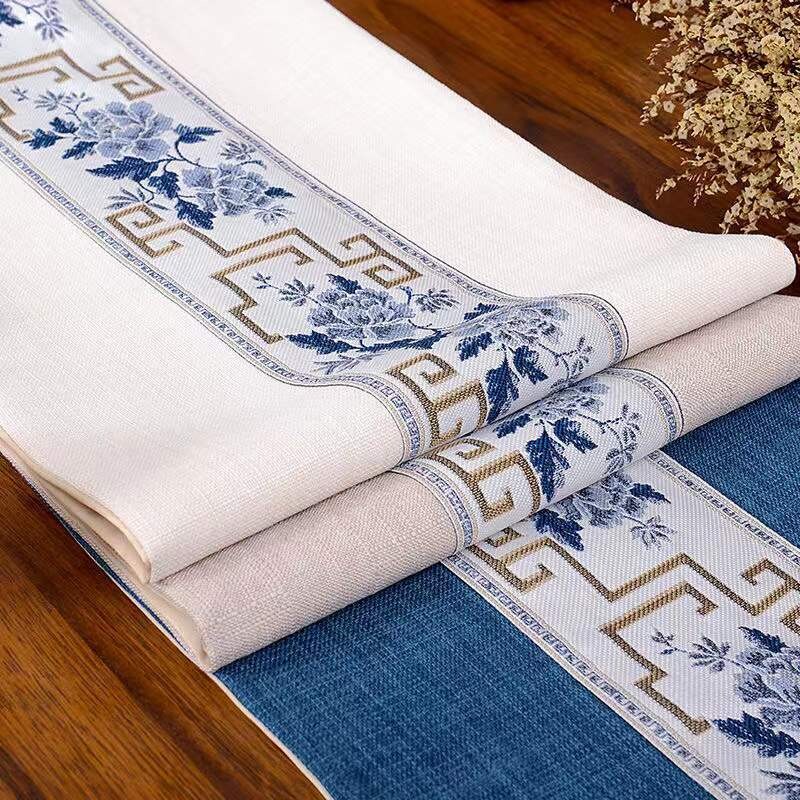 新中式桌旗中式禅意茶台布艺长条茶席餐桌茶桌茶几桌布茶布批发