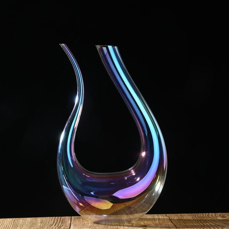 七彩水晶红酒杯竖琴U型醒酒器礼品套装白酒杯酒具礼盒创意礼盒