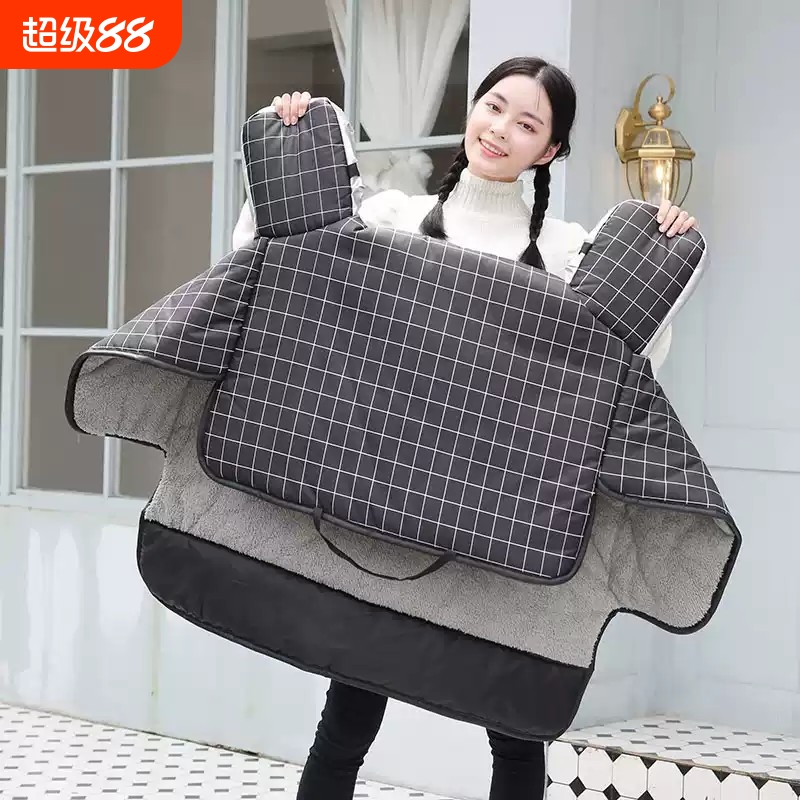 电动摩托车挡风被冬季加绒加厚双面电瓶电车秋冬天防水防风防寒罩