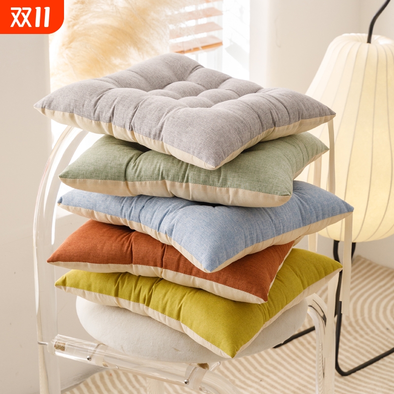 【全网爆款】坐垫棉麻加厚椅子垫透气学生宿舍久坐凳子地板屁股垫