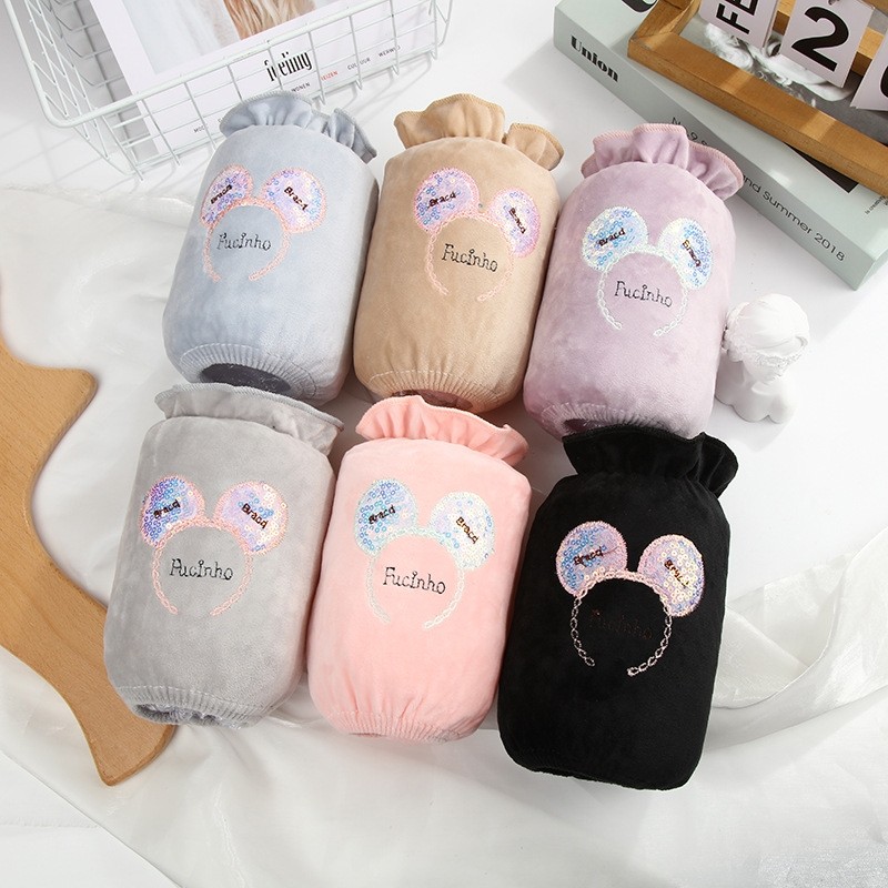 冬季袖套女加厚短款工作防脏袖子学生护袖毛绒手套袖筒卡通暖手