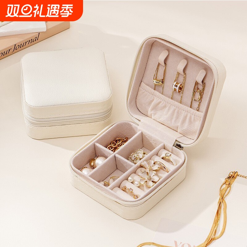 T饰品收纳盒B1pf0-首饰盒便携式项链戒指装手饰耳饰盒饰品盒
