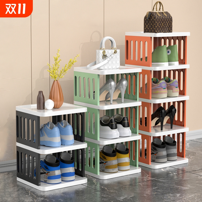 简易鞋架子家用门口折叠收纳神器宿舍窄小型入门多层隔板墙角鞋柜