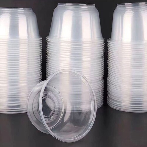 家用小碗食品级打包碗水果捞甜品塑料打包盒带盖一次性圆形塑料碗