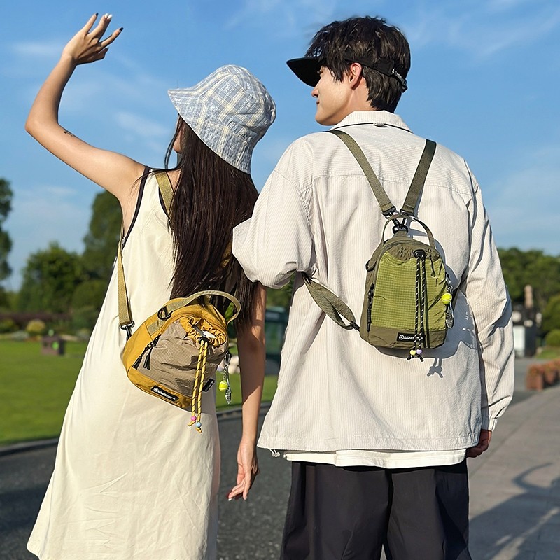 多功能露营双肩小背包女斜挎包包户外运动骑行水壶包轻量化手机包