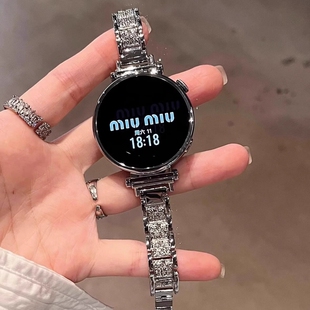 满钻金属GT3腕表fit智能41mm女士高级感gt2女创意黑色蝴蝶扣 4Pro新款 适用于华为手表表带gt4女款 GT5watch5