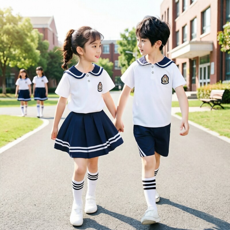 六一幼儿园班服夏装毕业拍照学院风合唱服演出小学生夏季校服套装