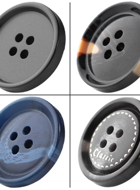 纽扣/大衣A1vl0-西装纽扣四眼扣男女黑色纽扣大衣风衣扣外套毛