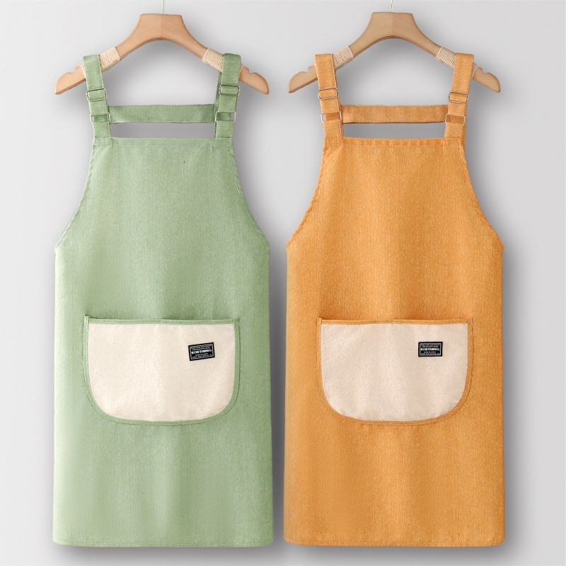 饭店餐饮专用围裙厨房家用夏季上班2025新款防尘工作服女护衣背带