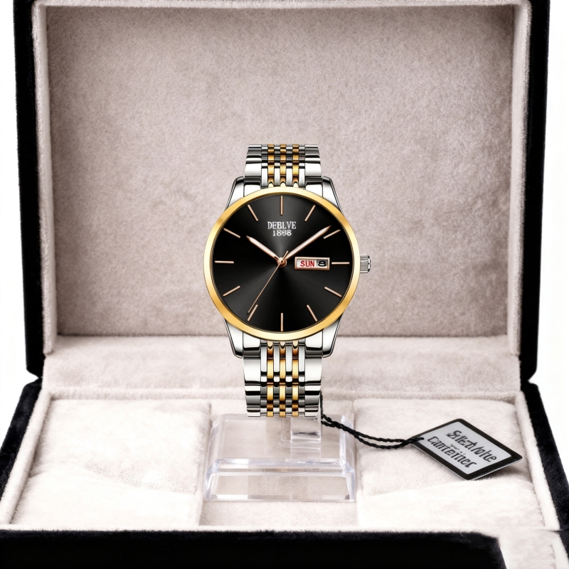 手表男款全自动男表数字双日历防水腕表男机械风全自动防水高级感