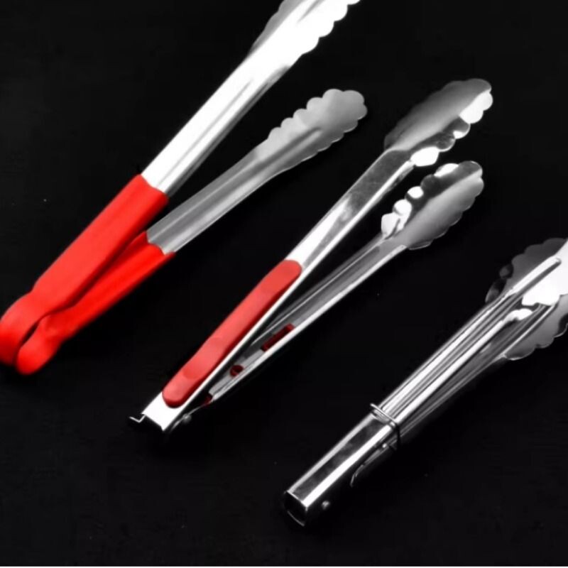 不锈钢厨房加厚食品夹面包夹子自助餐烧烤肉烤鸭牛排夹烘焙食物夹