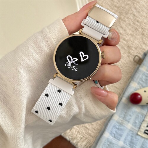 白色适用小米watchS5表带新款S4韩系波点弹力磁吸表带color创意s3