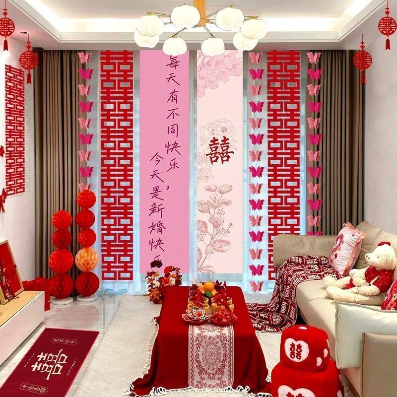 客厅阳台窗帘长条蝴蝶挂饰条幅