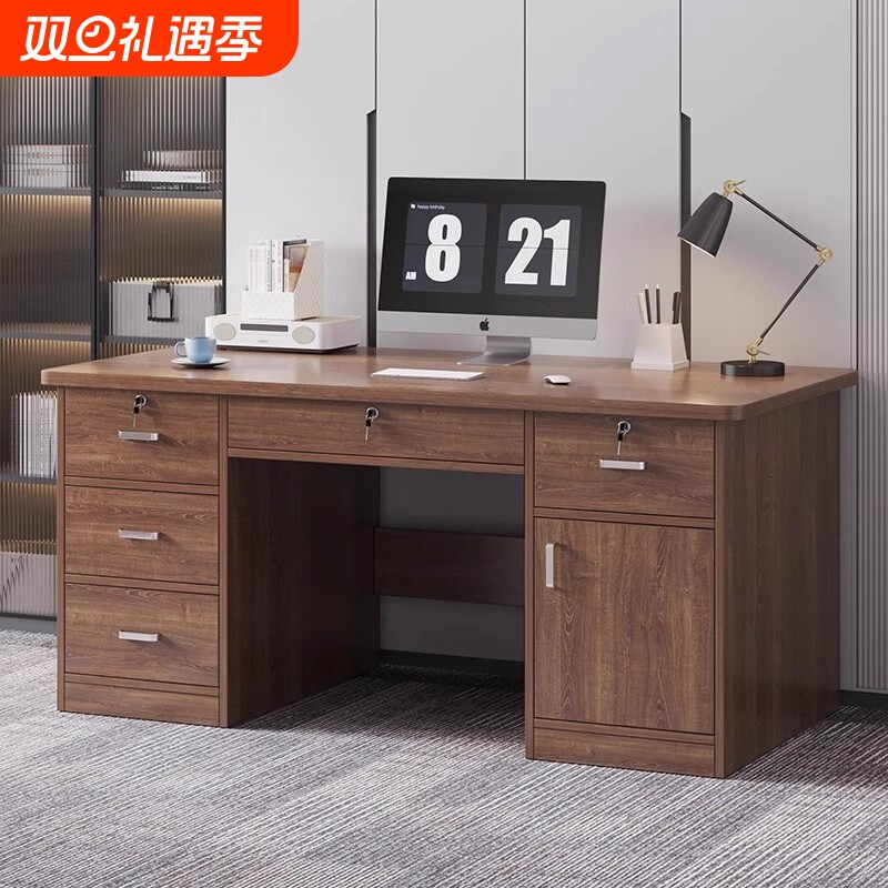实木电脑桌家用书桌带抽屉简约办公桌工作台卧室学生学习桌子台式