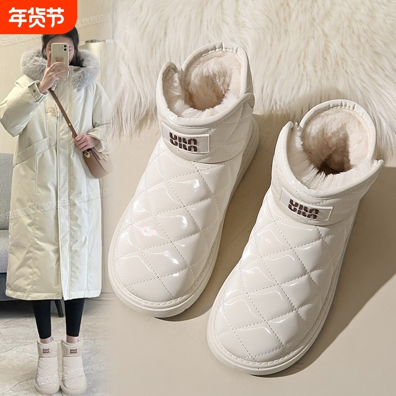啄木鸟面包鞋雪地靴女2025新款冬季加绒加厚女鞋子防水防滑外穿保