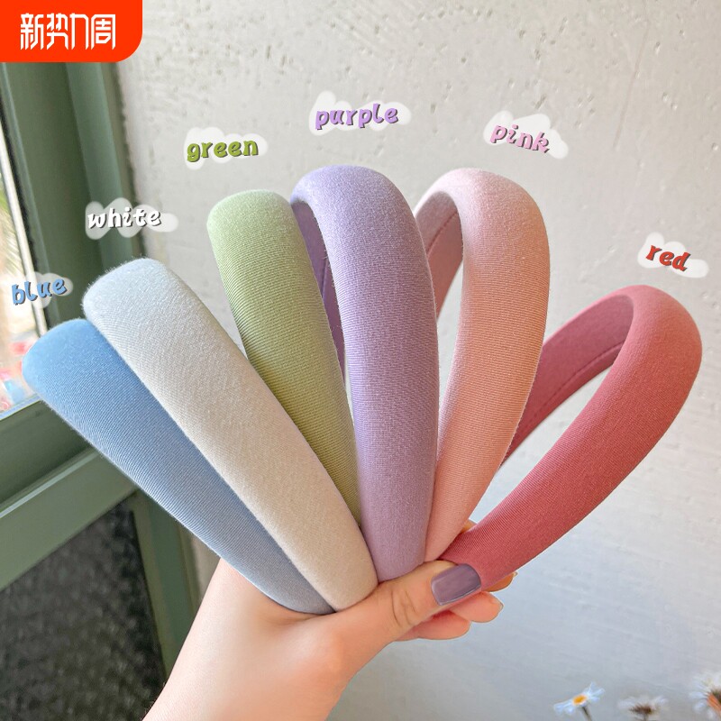 海绵发箍女2024宽边高颅顶高级感压发新款头箍大头围气质发捆发饰