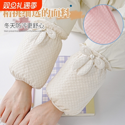 2025新款绒布袖套秋冬季儿童学生短款护袖羽绒服套袖灰色高颜值