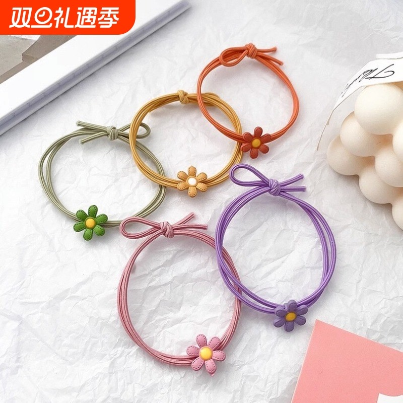 多巴胺小清新发绳小雏菊皮筋头绳发圈甜美少女糖果色发饰女2023年