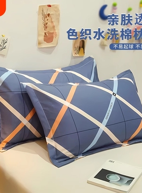 枕套一对装枕头套成人男女纯枕芯套棉加厚枕罩48x74cm宿舍信封