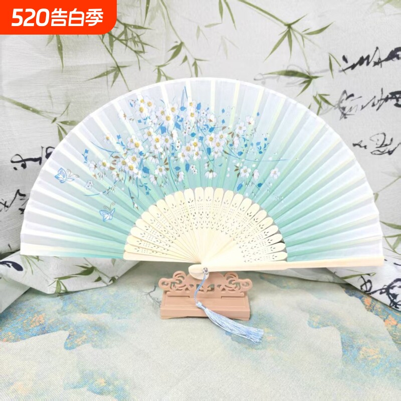 新中式古风折叠扇子夏天汉服女旗袍舞蹈扇随身便携拍照中国风折扇