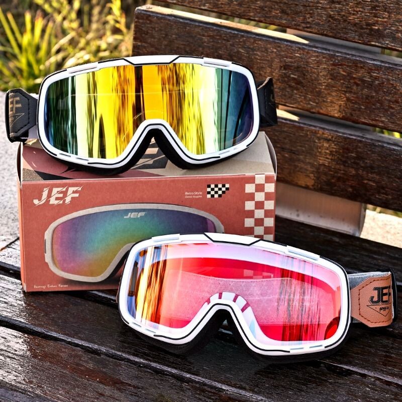 摩托车复古头盔风镜护目镜台湾四分盔眼镜防风沙骑行镜片高清固定