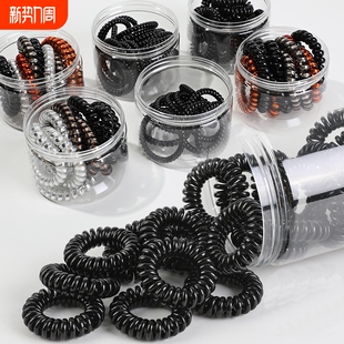 电话线发圈女小号细款 韩国扎头发头绳简约发绳黑色皮筋电线圈头饰