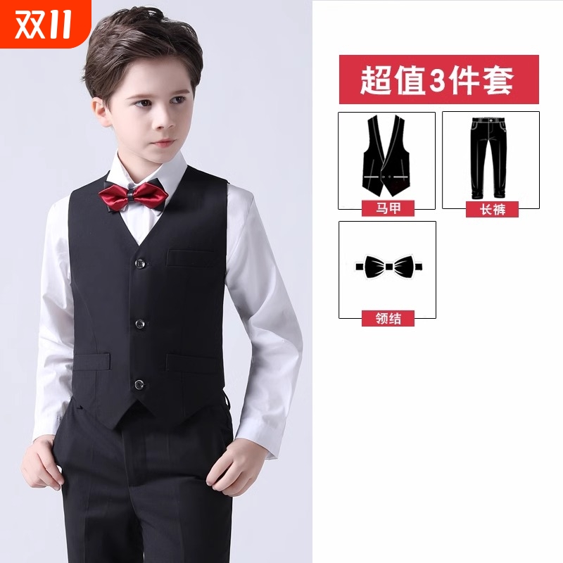 六一儿童主持人礼服男童朗诵套装演出服花童小学生演讲表演服衬衣