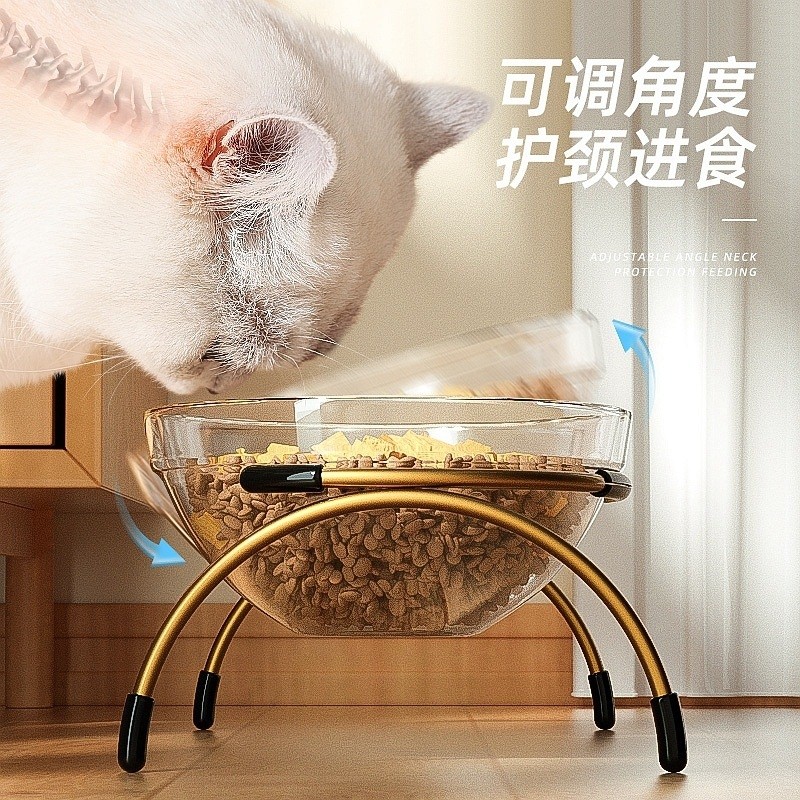 猫碗双碗护颈玻璃狗碗幼猫猫盆斜口碗防打翻宠物猫咪饭碗狗狗食盆,宠物/宠物食品及用品,猫狗碗/慢食碗,淘宝优惠券,粉丝福利购,淘宝优惠卷
