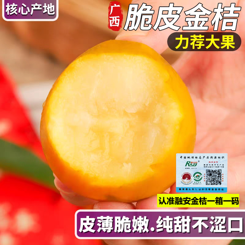 广西融安滑皮金桔新鲜当季水果精品装多汁小孩