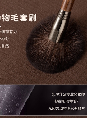 跨境爆款15支化妆刷套装高级感全套动物毛眼影刷羊毛唇刷专业套刷